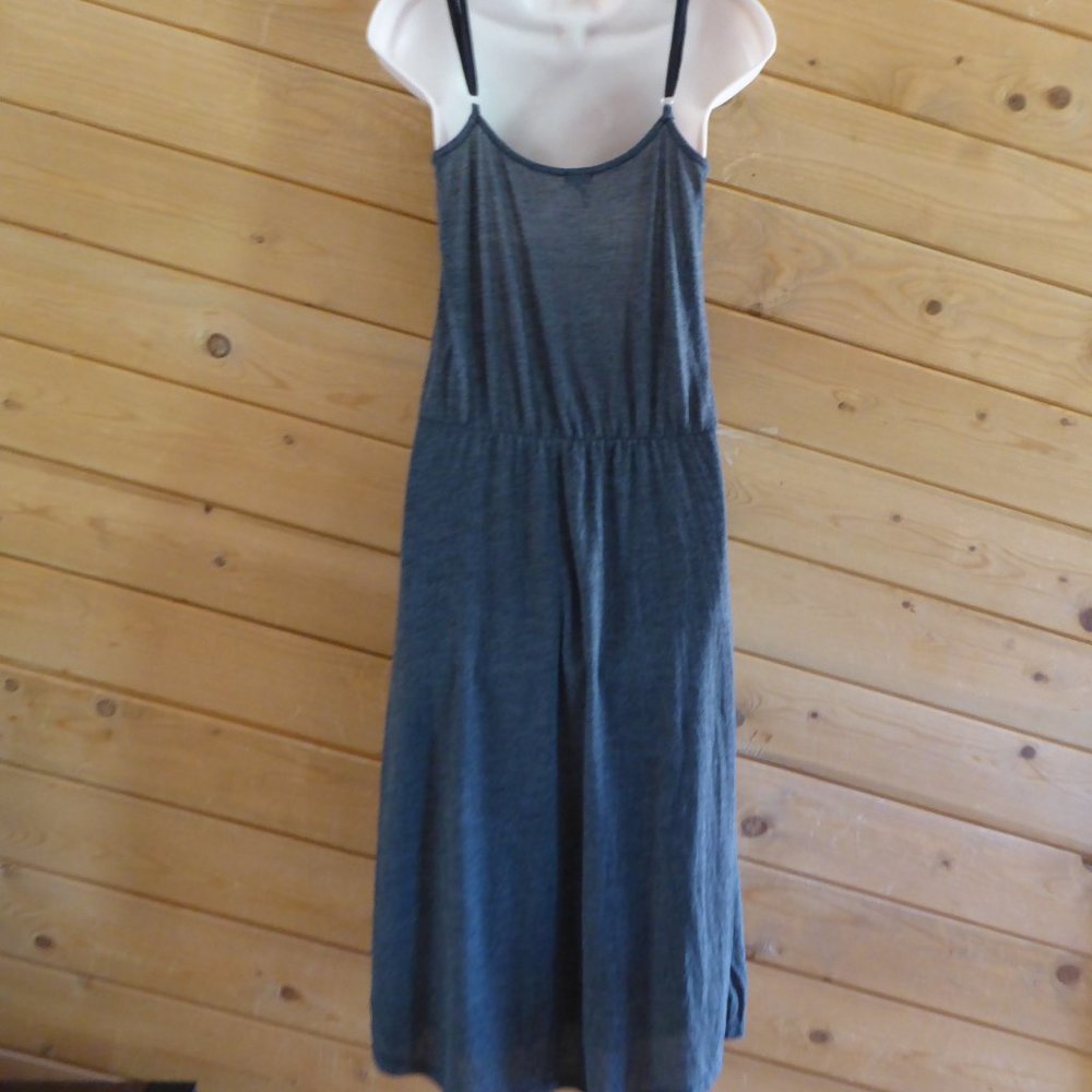 Splendid Gray Elastic Waist Jersey Sundress Lined Cami Knee Length Dress Stretch - Picture 5 of 8